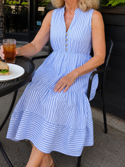 Effortless Striped Midi Dress | Tracked Shipping