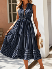 Effortless Striped Midi Dress | Tracked Shipping