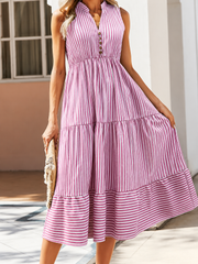 Effortless Striped Midi Dress | Tracked Shipping