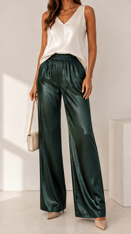 FLASH SALE – Effortless Satin Wide-Leg Pants | Tracked Shipping