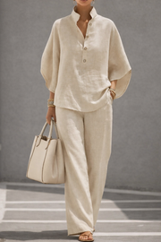 Effortless Cotton Linen 2-Piece Set | Tracked Shipping