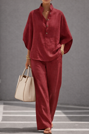 Effortless Cotton Linen 2-Piece Set | Tracked Shipping