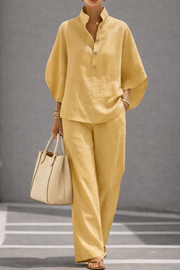 Effortless Cotton Linen 2-Piece Set | Tracked Shipping